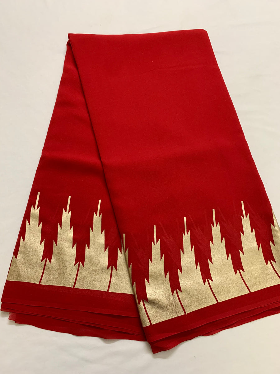 Pure georgette saree with border