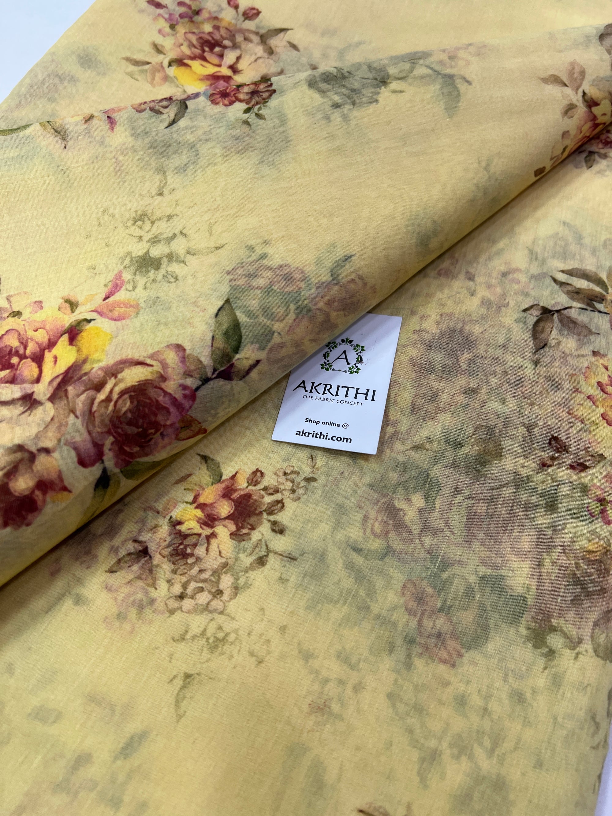 Floral Printed Pure silk cotton fabric