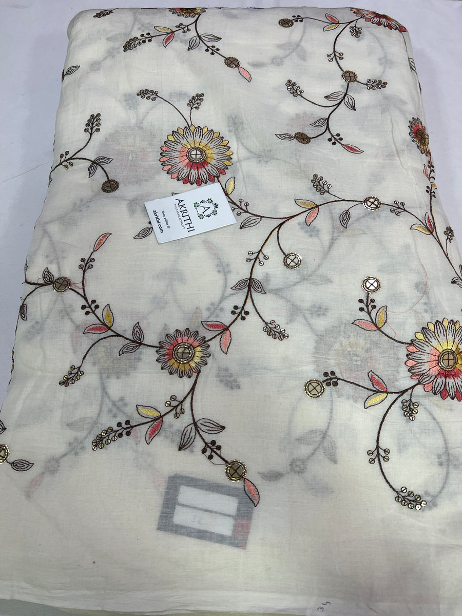 Pure cotton embroidered fabric