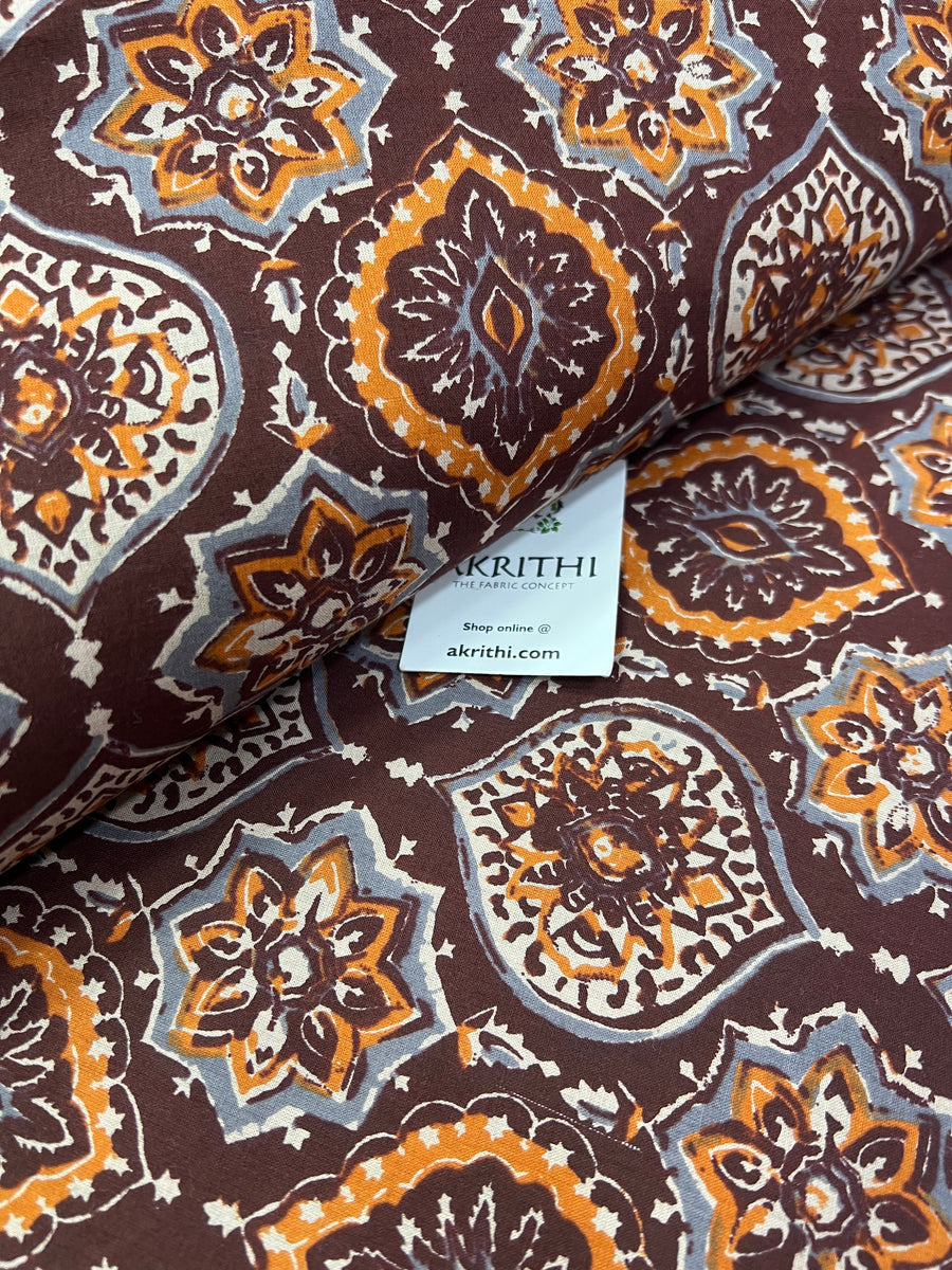 Ajrakh Printed pure cotton fabric