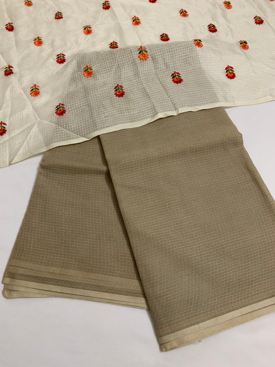 Kota doriya saree with embroidered blouse