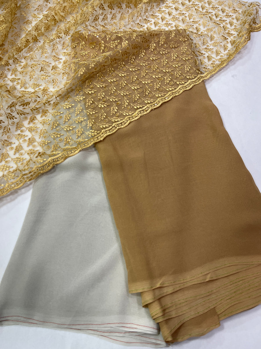 Shaded Georgette saree with embroidered blouse