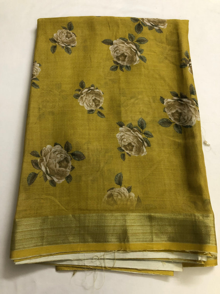 Floral Printed Linen fabric