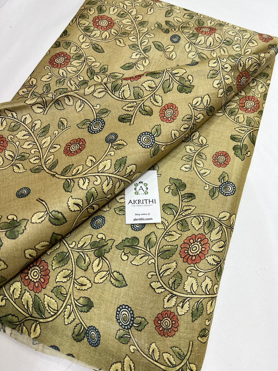 Digital Printed handloom pure tussar silk fabric