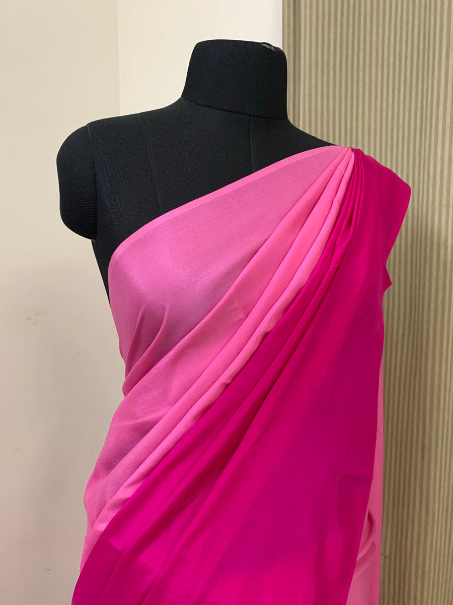 Pure silk crepe shaded saree