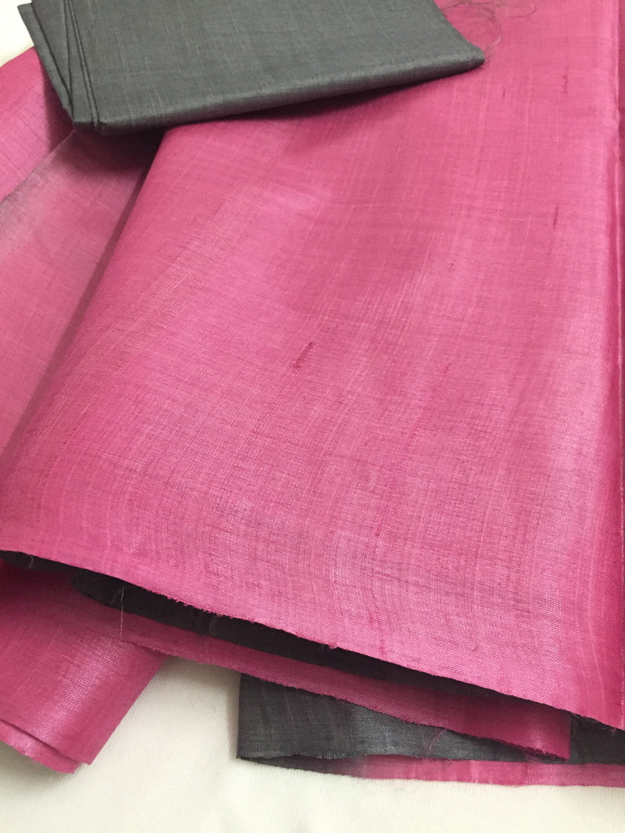 Handloom pure tussar silk saree with contrast blouse