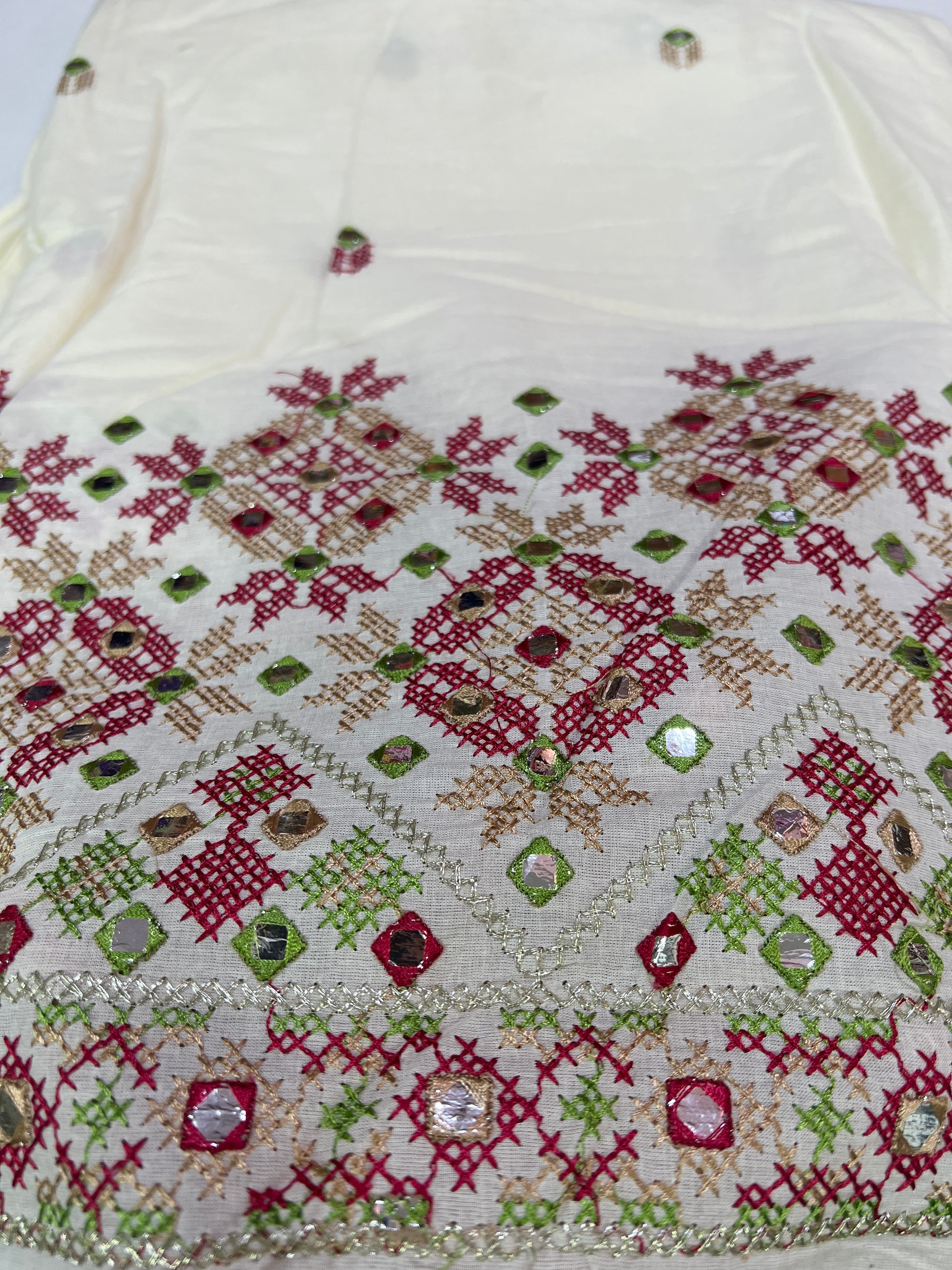 Pure cotton embroidered fabric