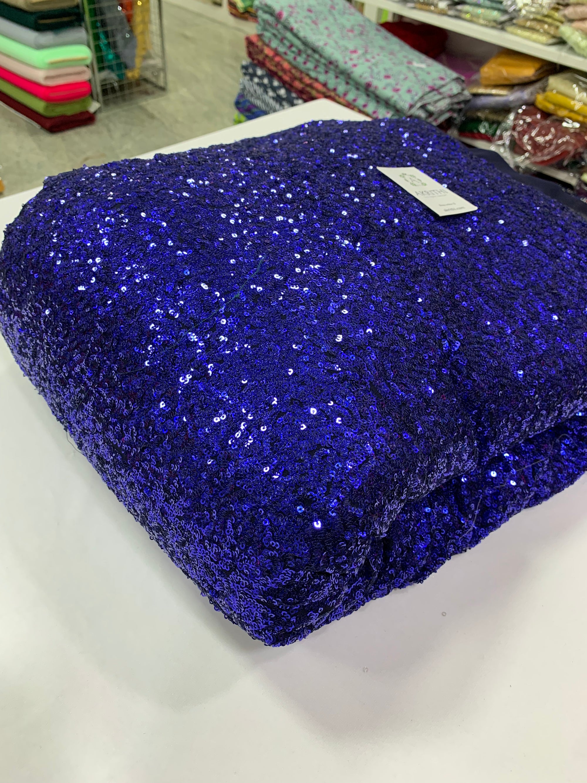 Sequins on pure georgette fabric