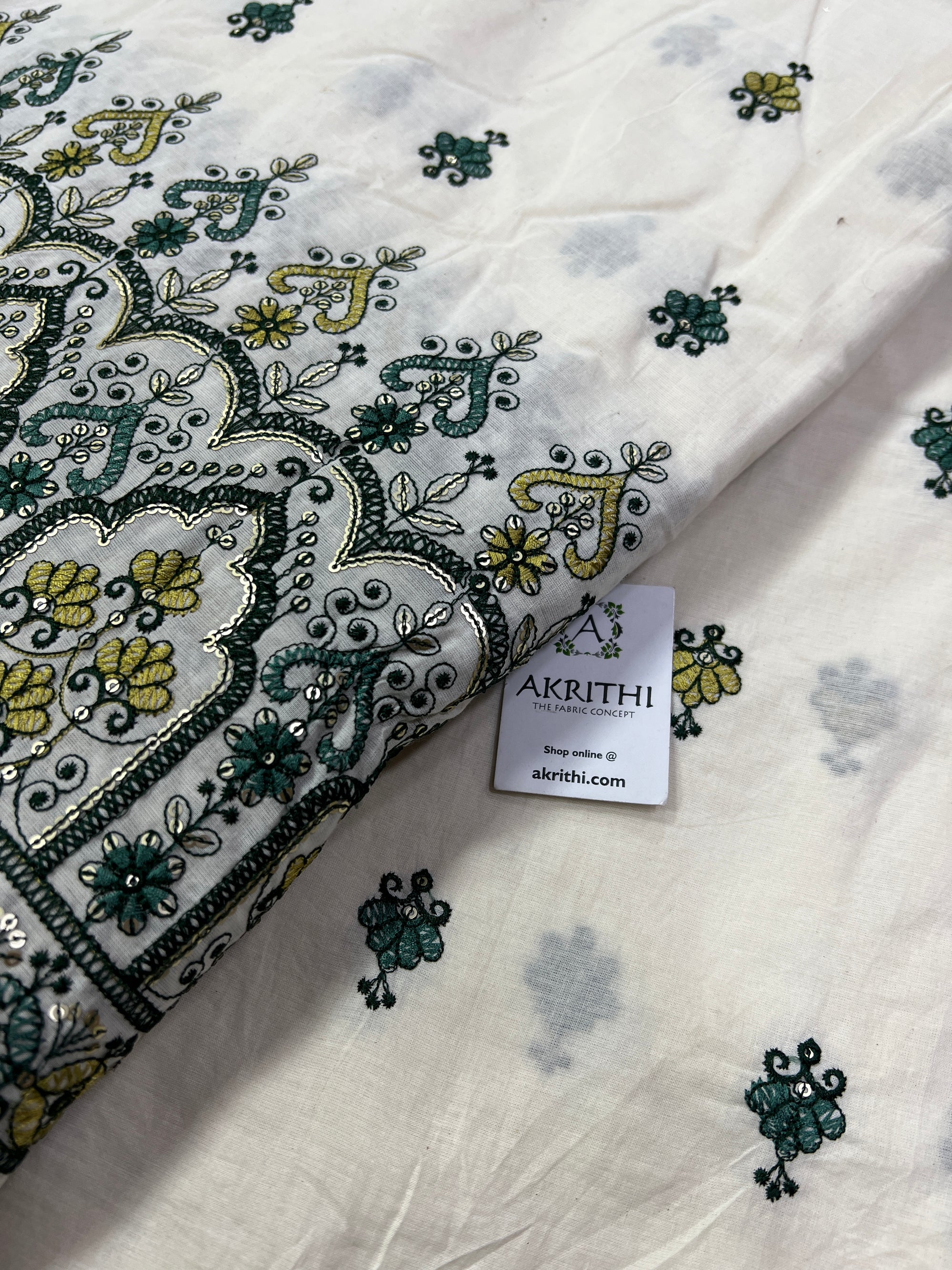 Pure Cotton embroidered fabric