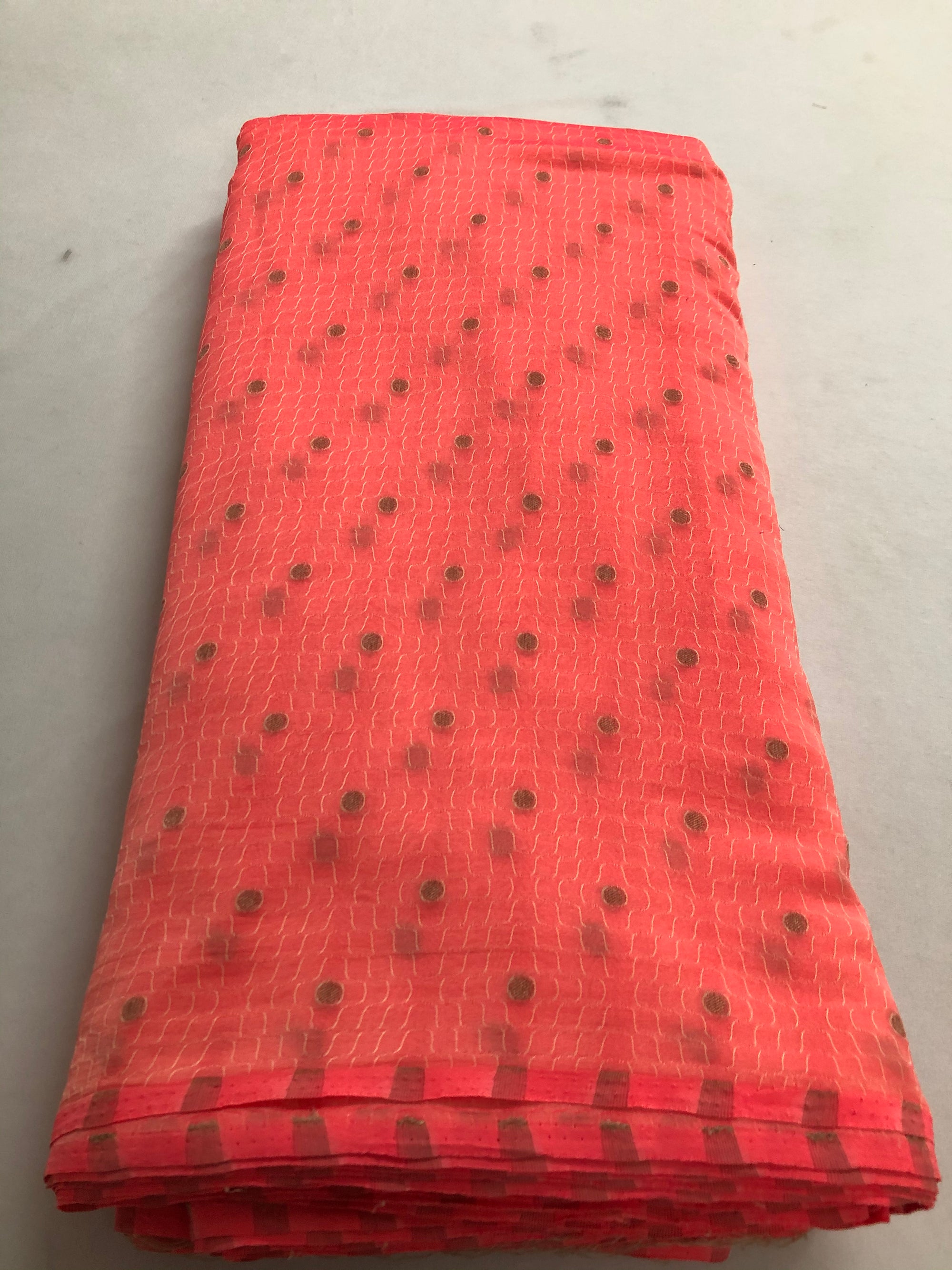 Self woven butti chiffon fabric