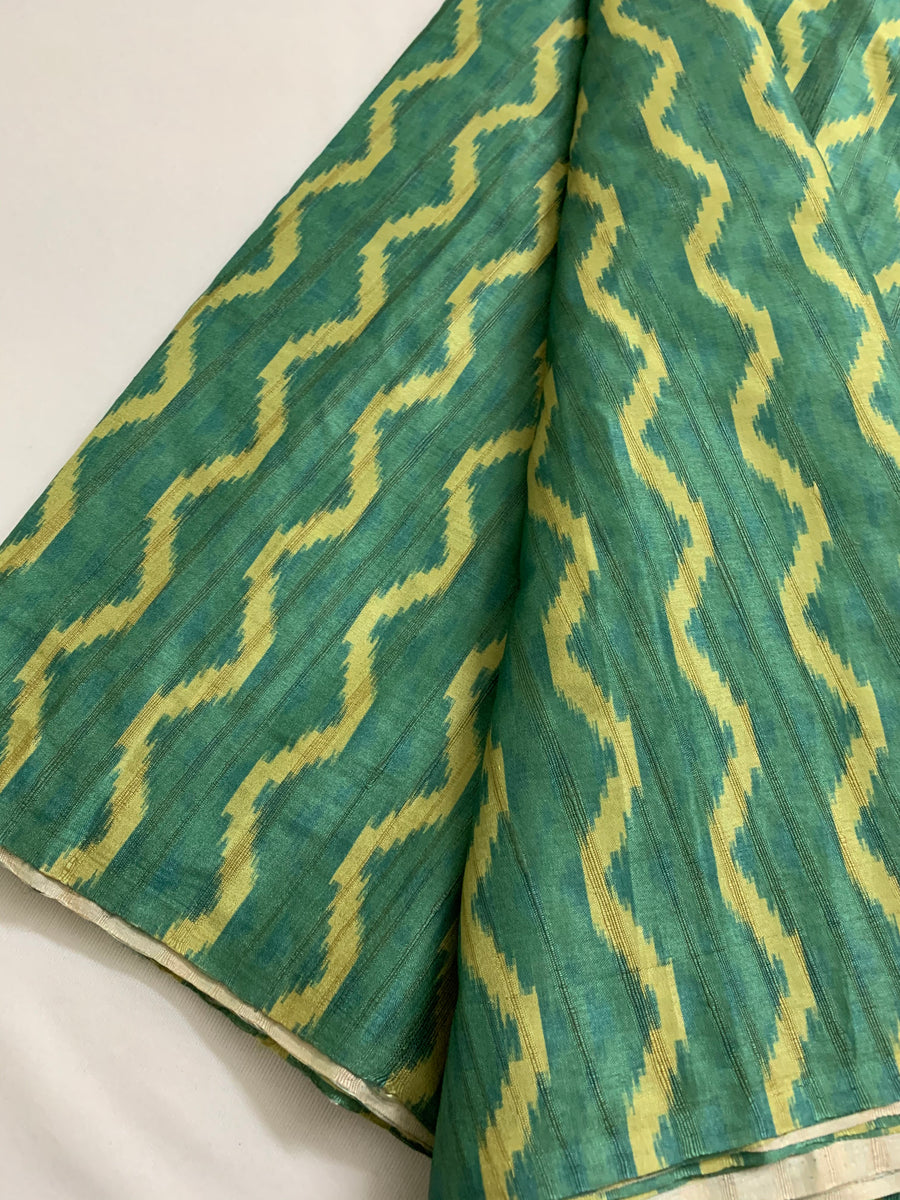 Ikat Printed semi silk fabric