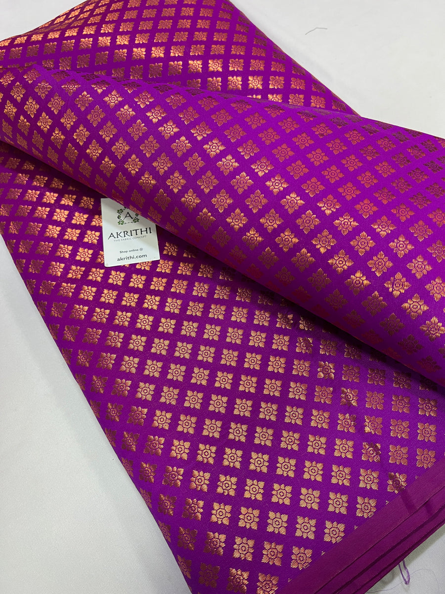 Banarasi brocade fabric with copper zari