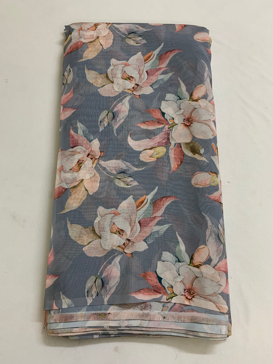 Digital floral Printed organza fabric