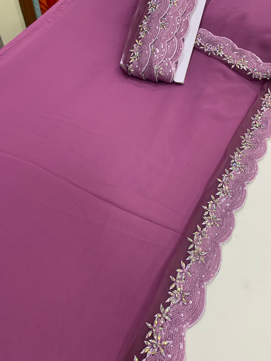 Georgette saree with lace