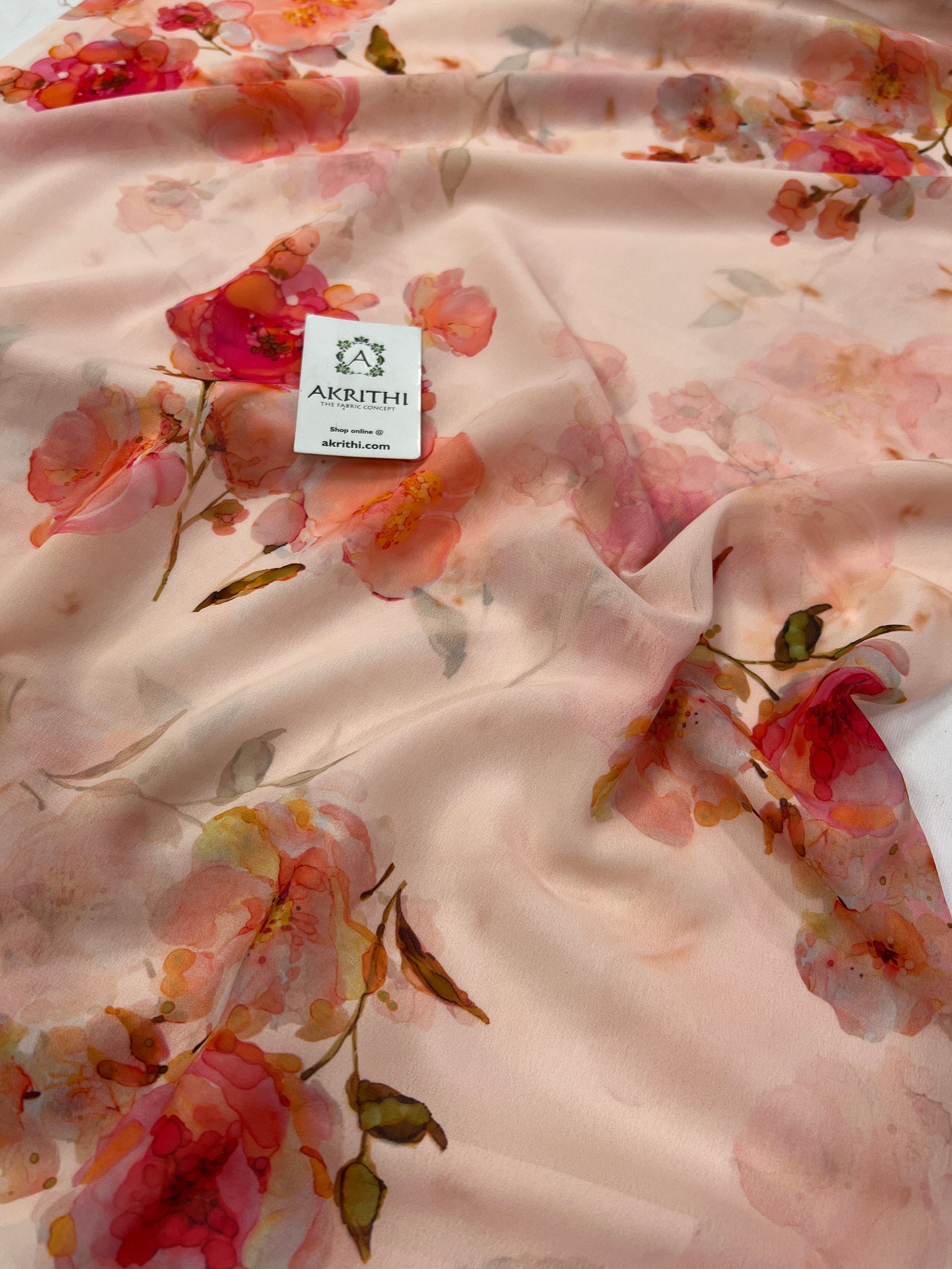 Digital floral printed georgette fabric