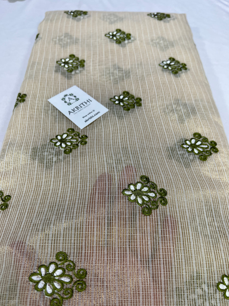 Pure Kota tissue embroidered fabric