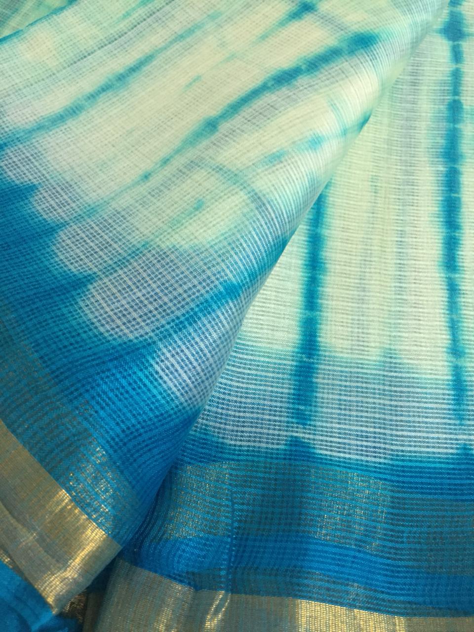 Tie and dye pure kota silk saree