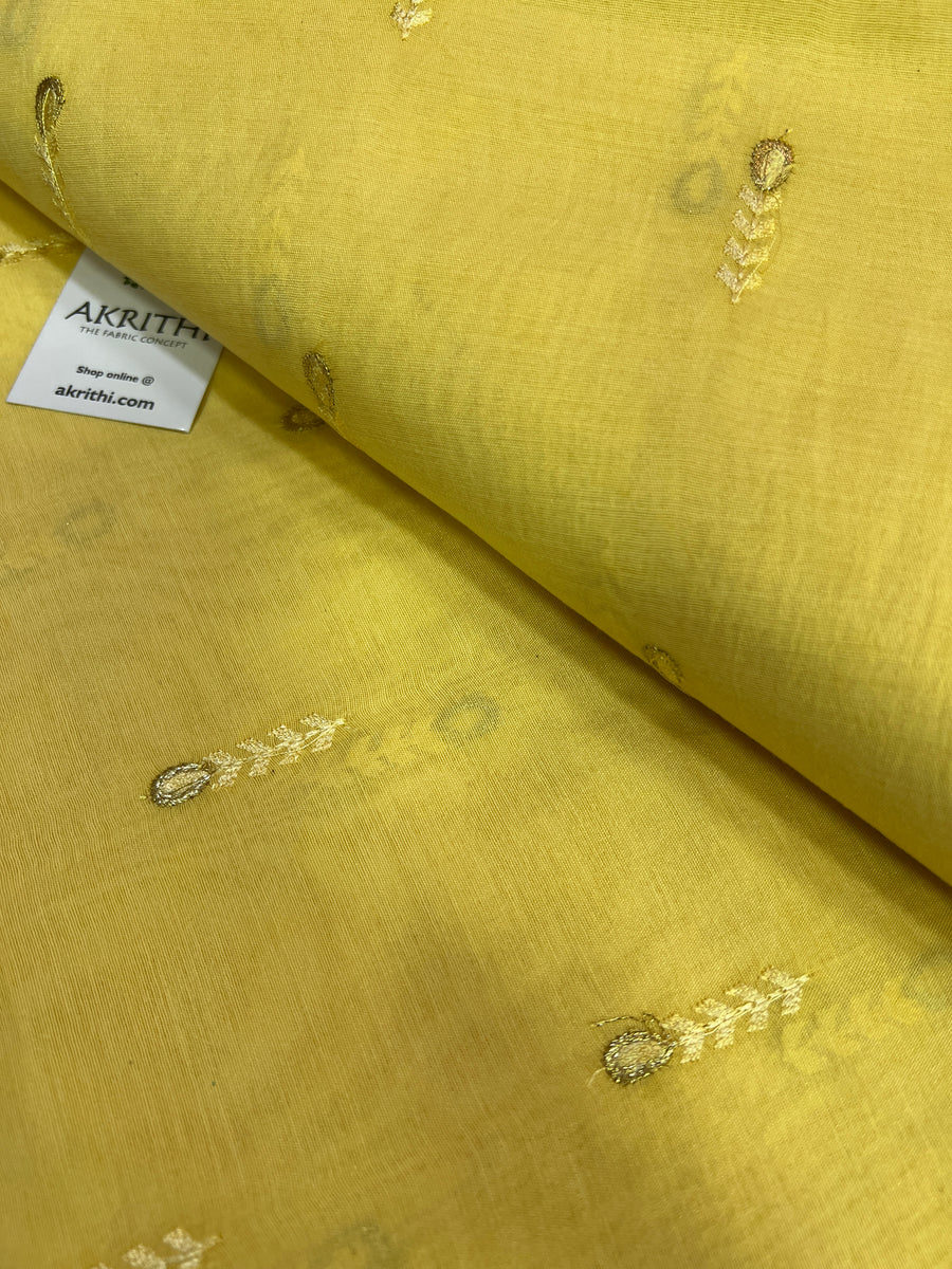 Chanderi embroidered fabric