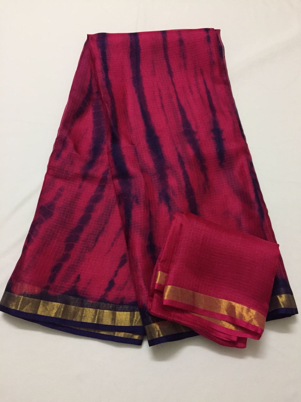 Tie and dye pure kota silk saree