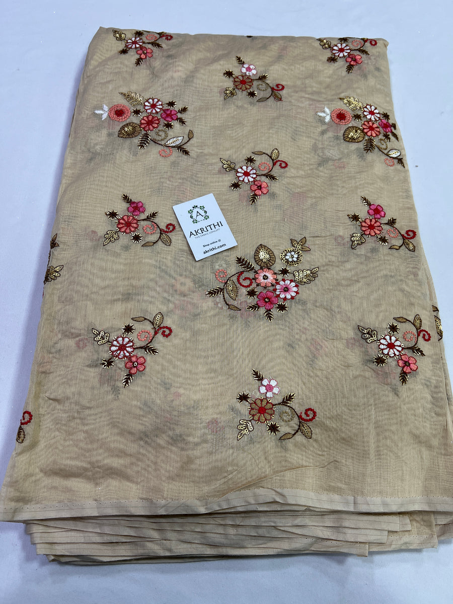 Embroidery on chanderi fabric