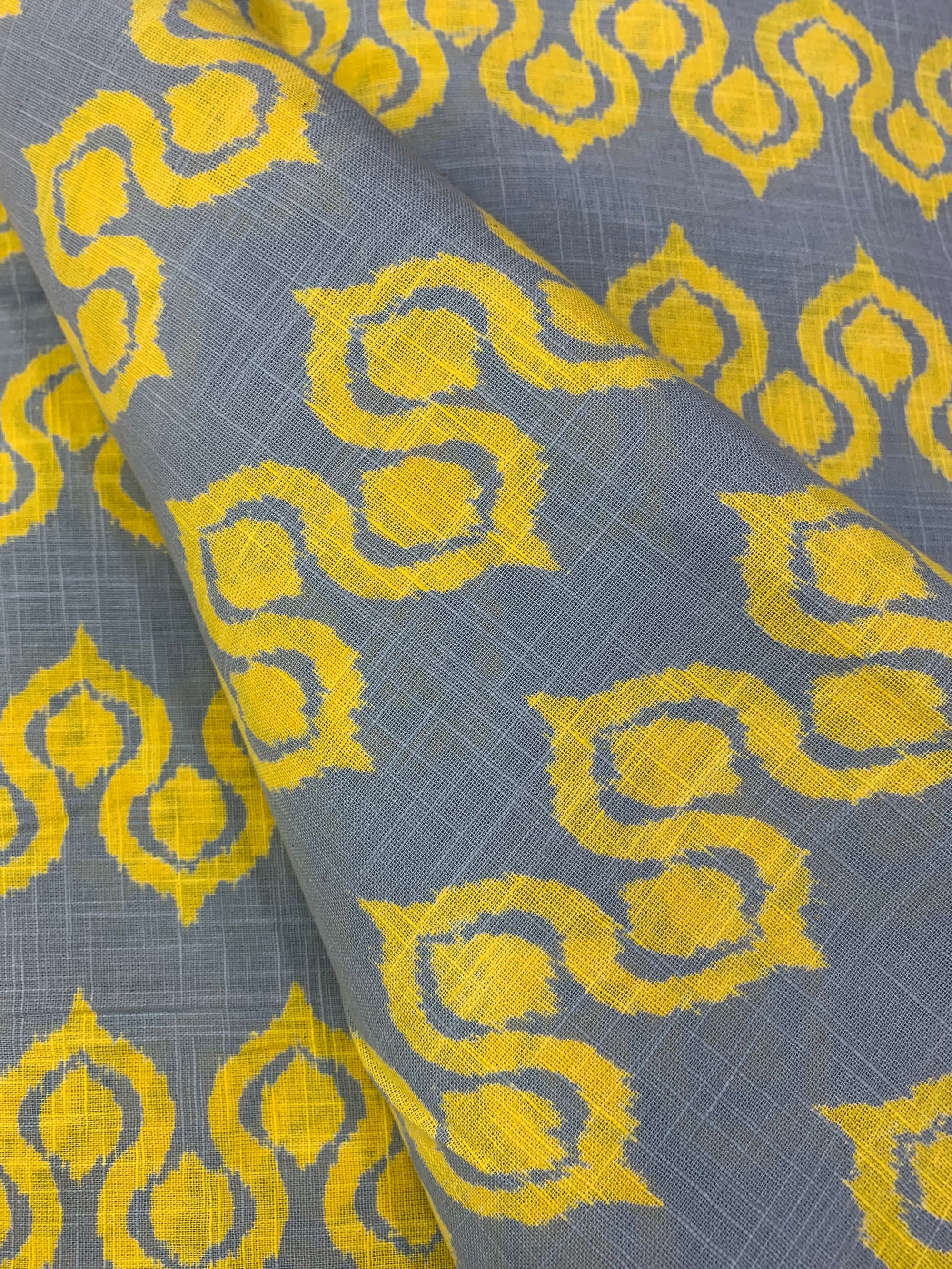 Printed pure slub cotton fabric