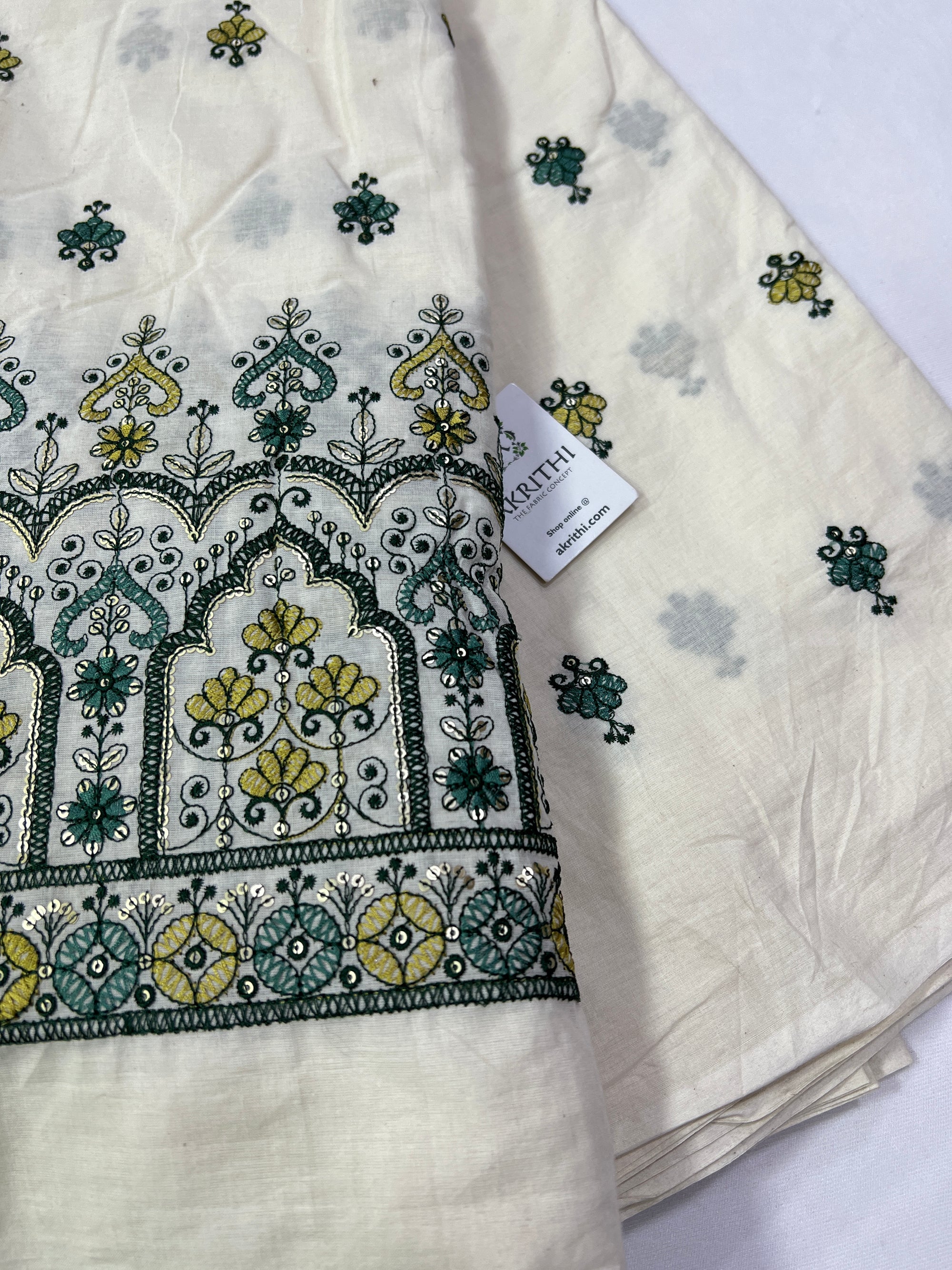 Pure Cotton embroidered fabric