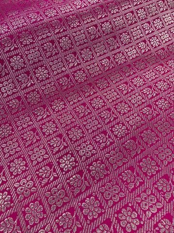 Banarasi brocade fabric with silver zari