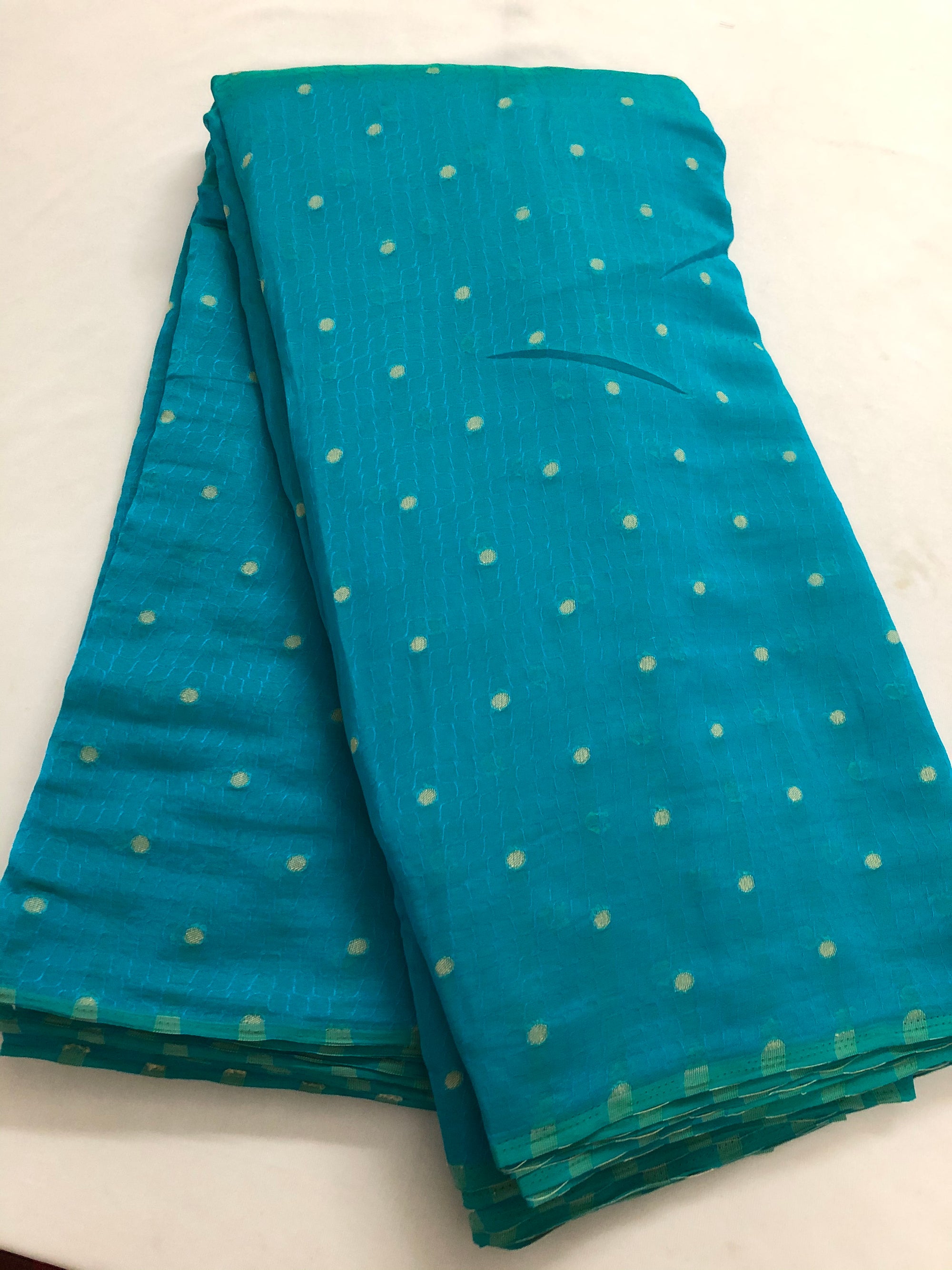 Self woven butti chiffon fabric