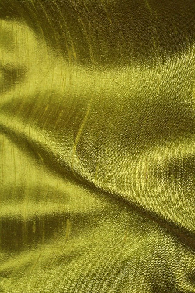 GREEN RAW SILK FABRIC