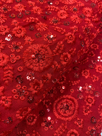 Embroidery on pure georgette fabric