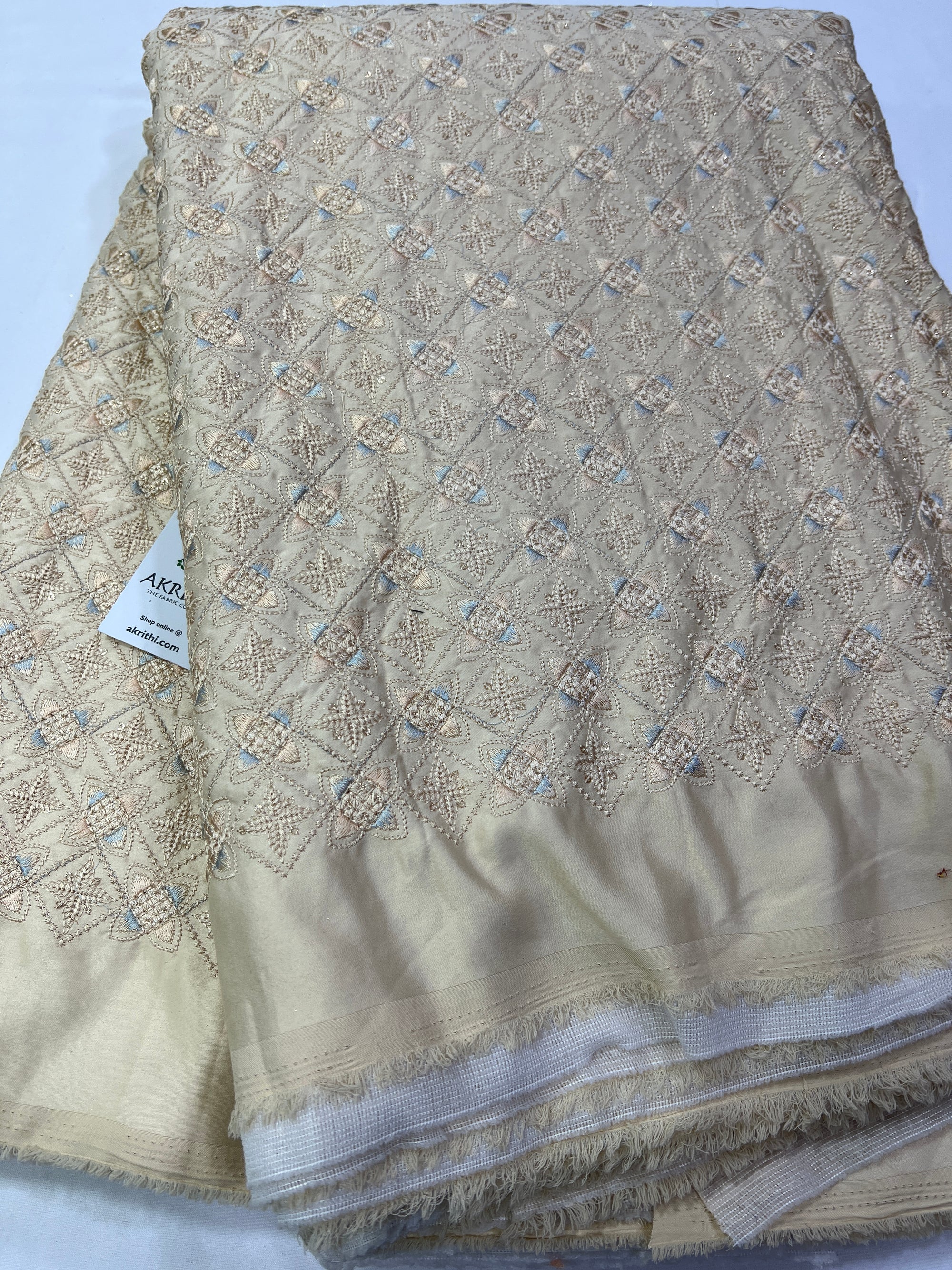 Embroidery on modal cotton fabric