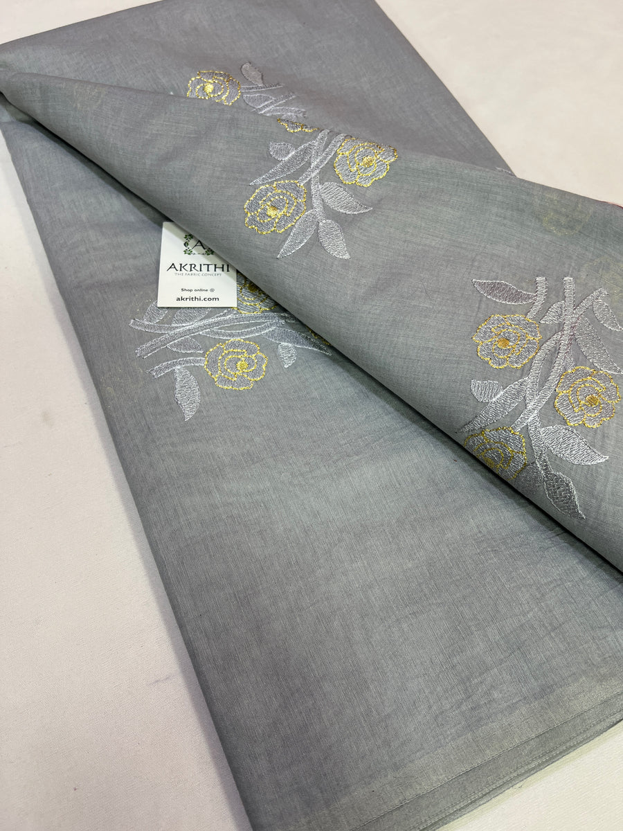 Chanderi embroidered fabric
