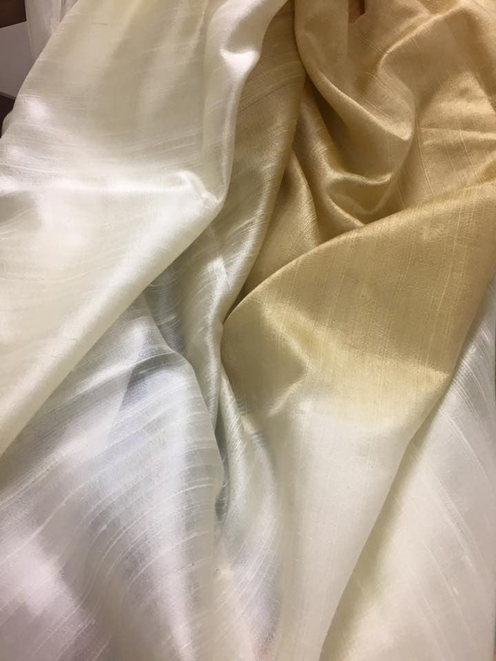 Pure raw silk saree in double shade