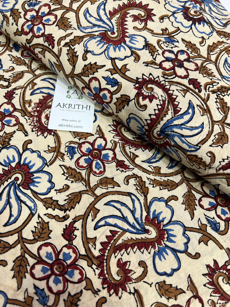 Hand block Printed pure cotton fabric