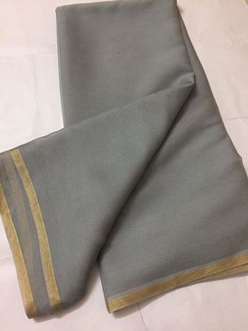 Pure silk chiffon saree