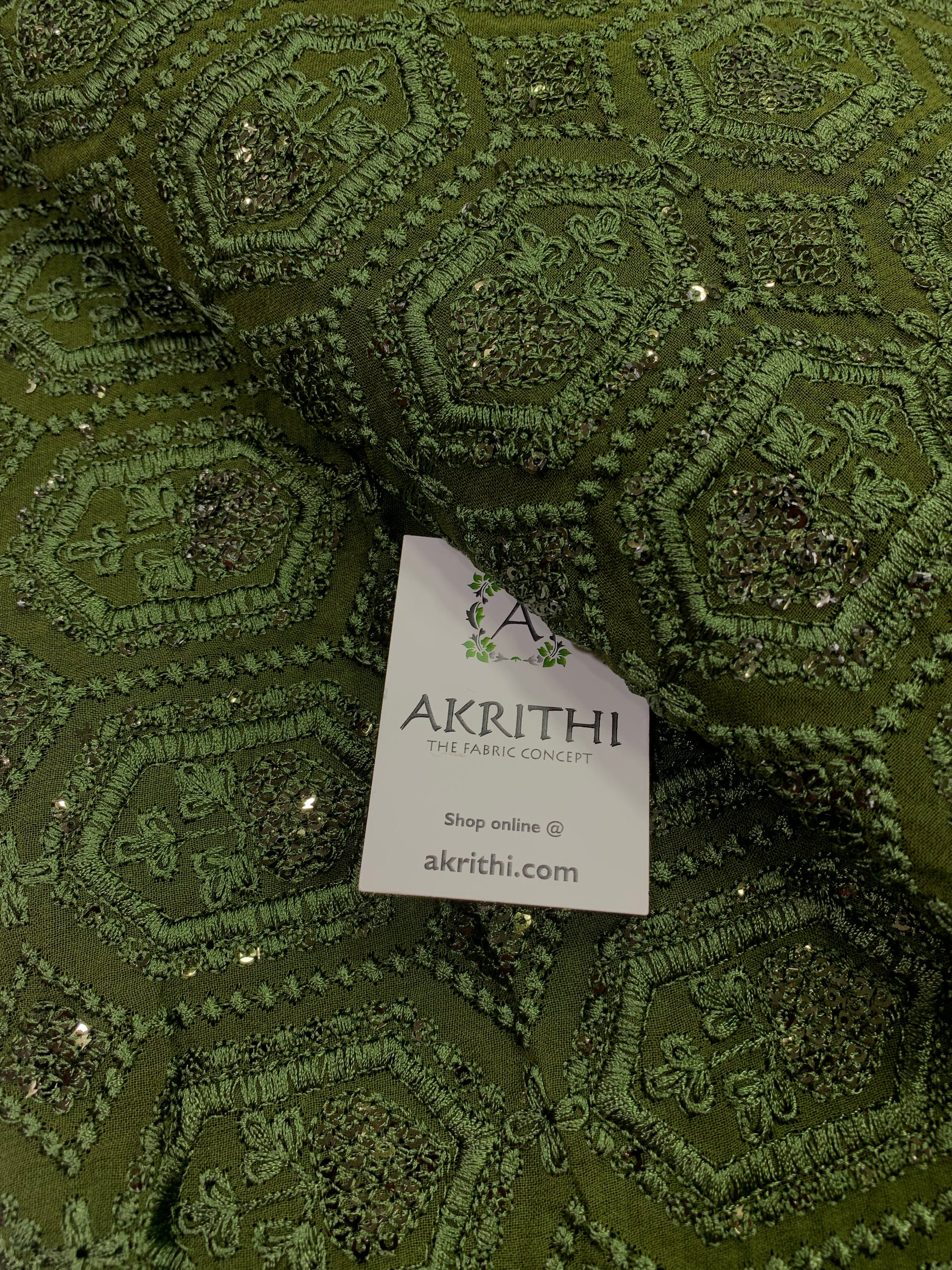 Embroidery on pure georgette fabric