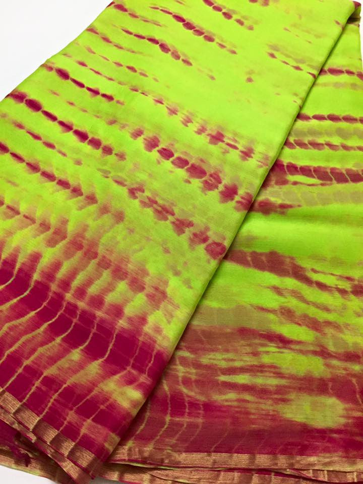 PURE CHIFFON SHIBORI TIE AND DYE SAREE