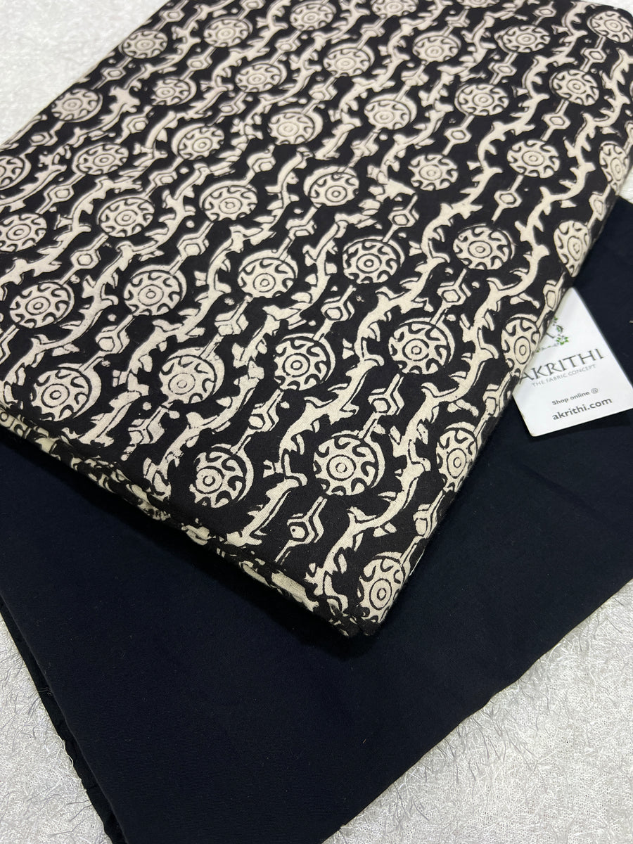 Hand block printed pure cotton salwar suit
