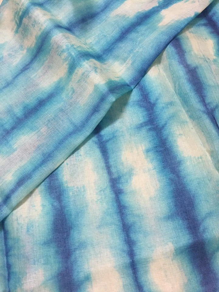 Shibori dyed Pure tussar silk fabric