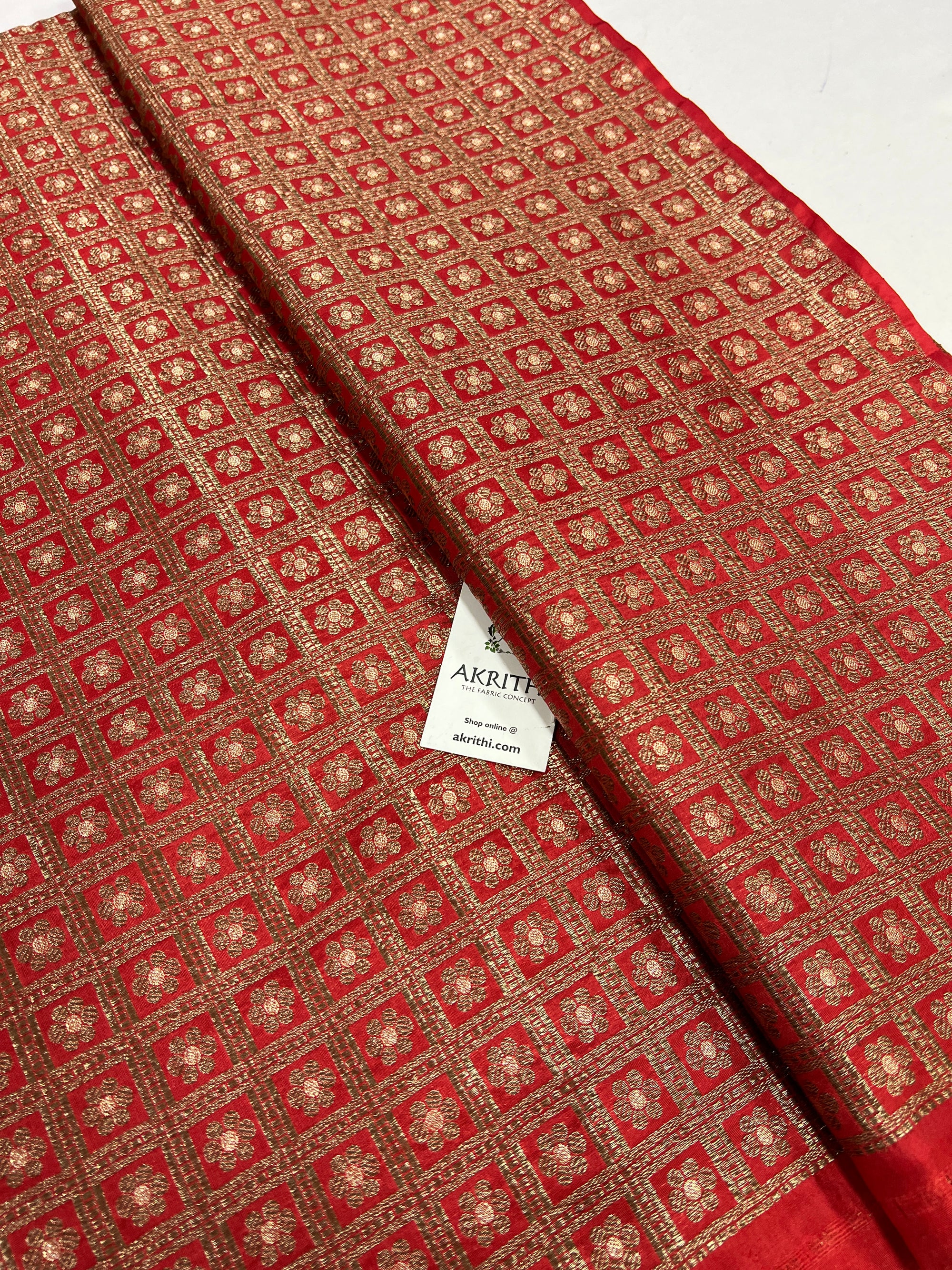 Pure silk Handloom Banarasi brocade fabric 45 cms cut