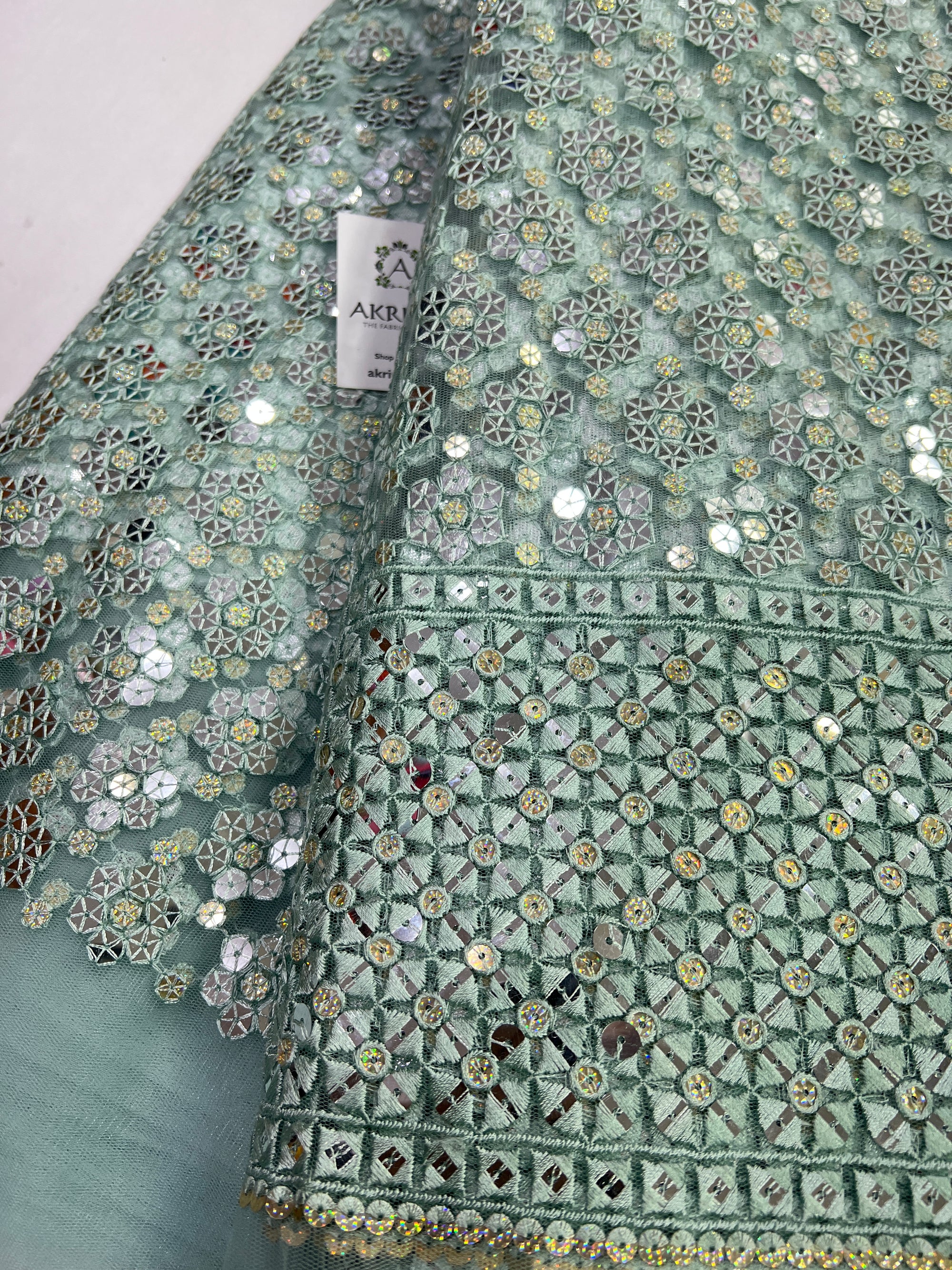 Embroidery on Net fabric
