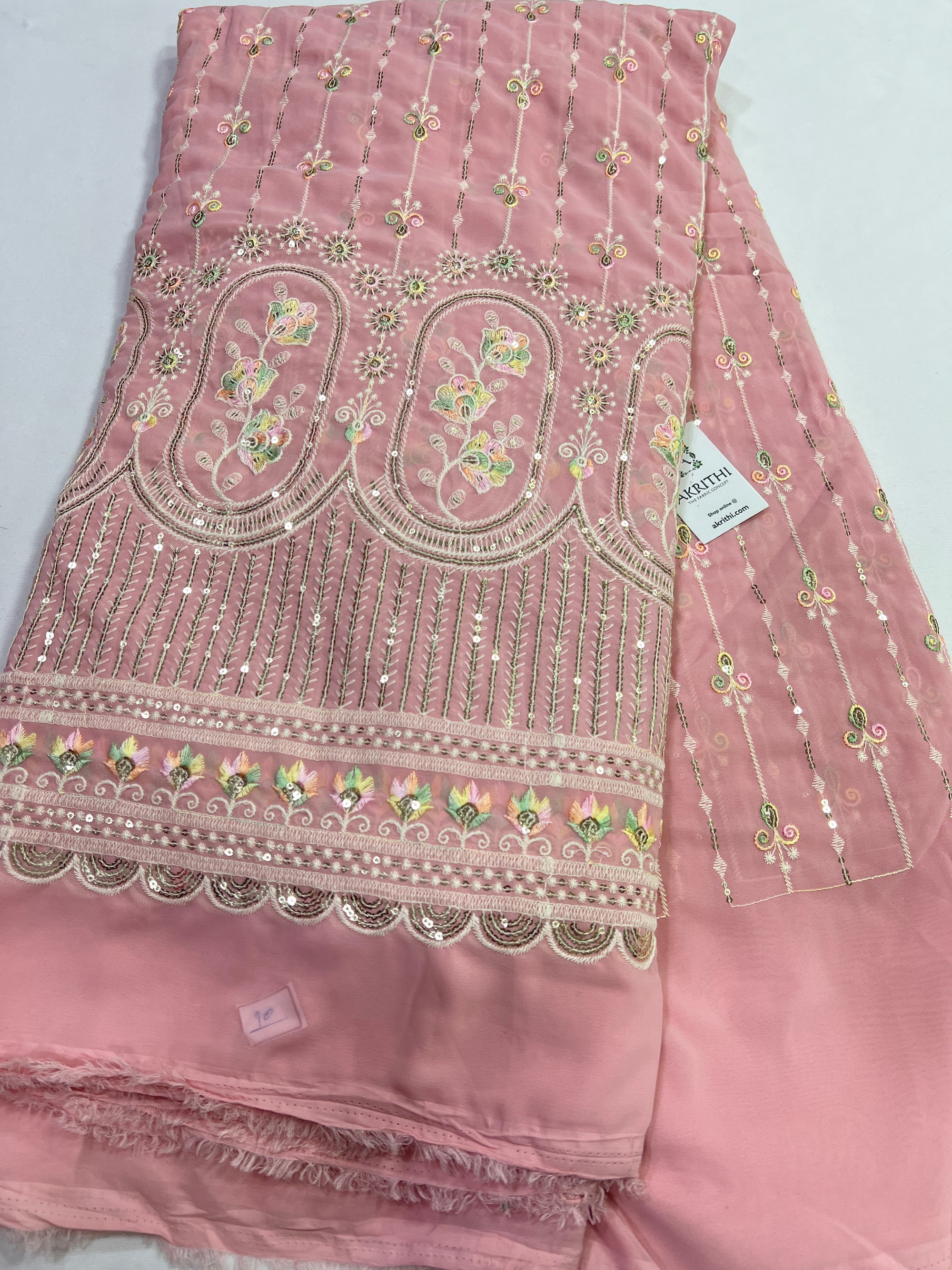Embroidery on georgette fabric
