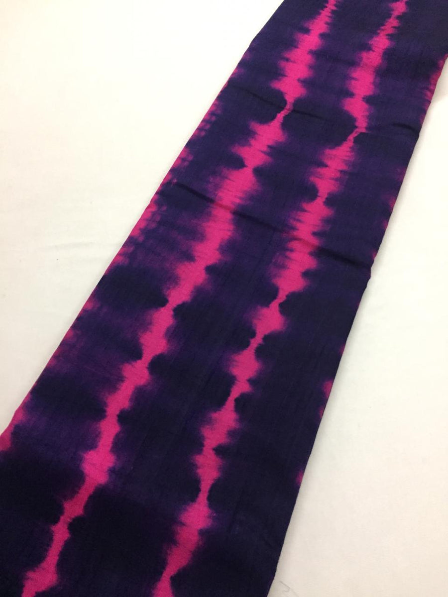 Shibori tie and dye pure raw silk fabric