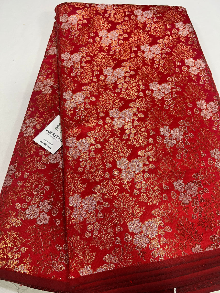 Banarasi brocade fabric with copper zari