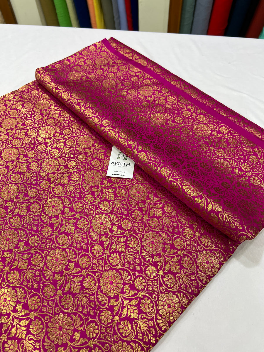 Banarasi brocade fabric magenta pink