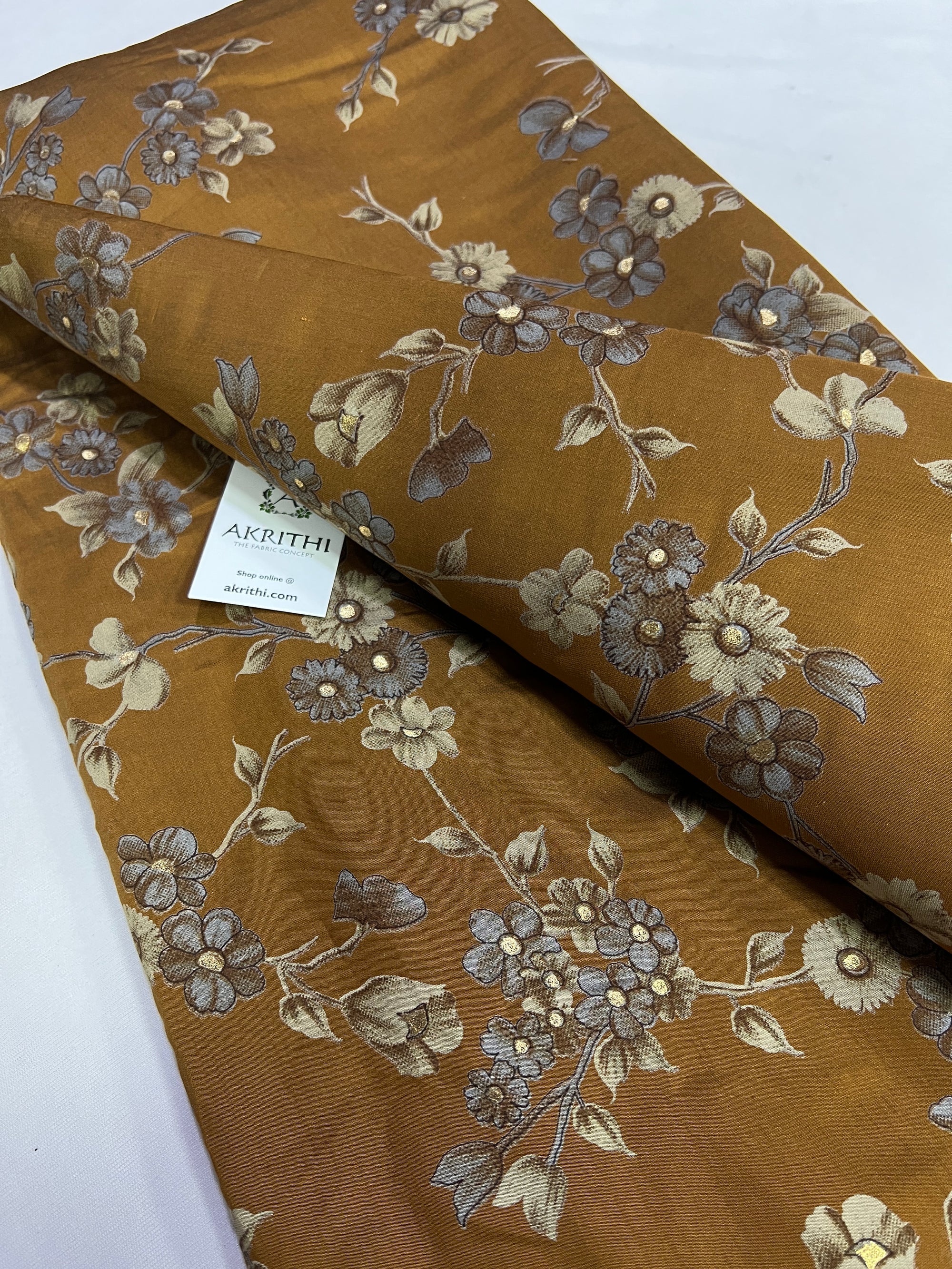 Printed silk fabric