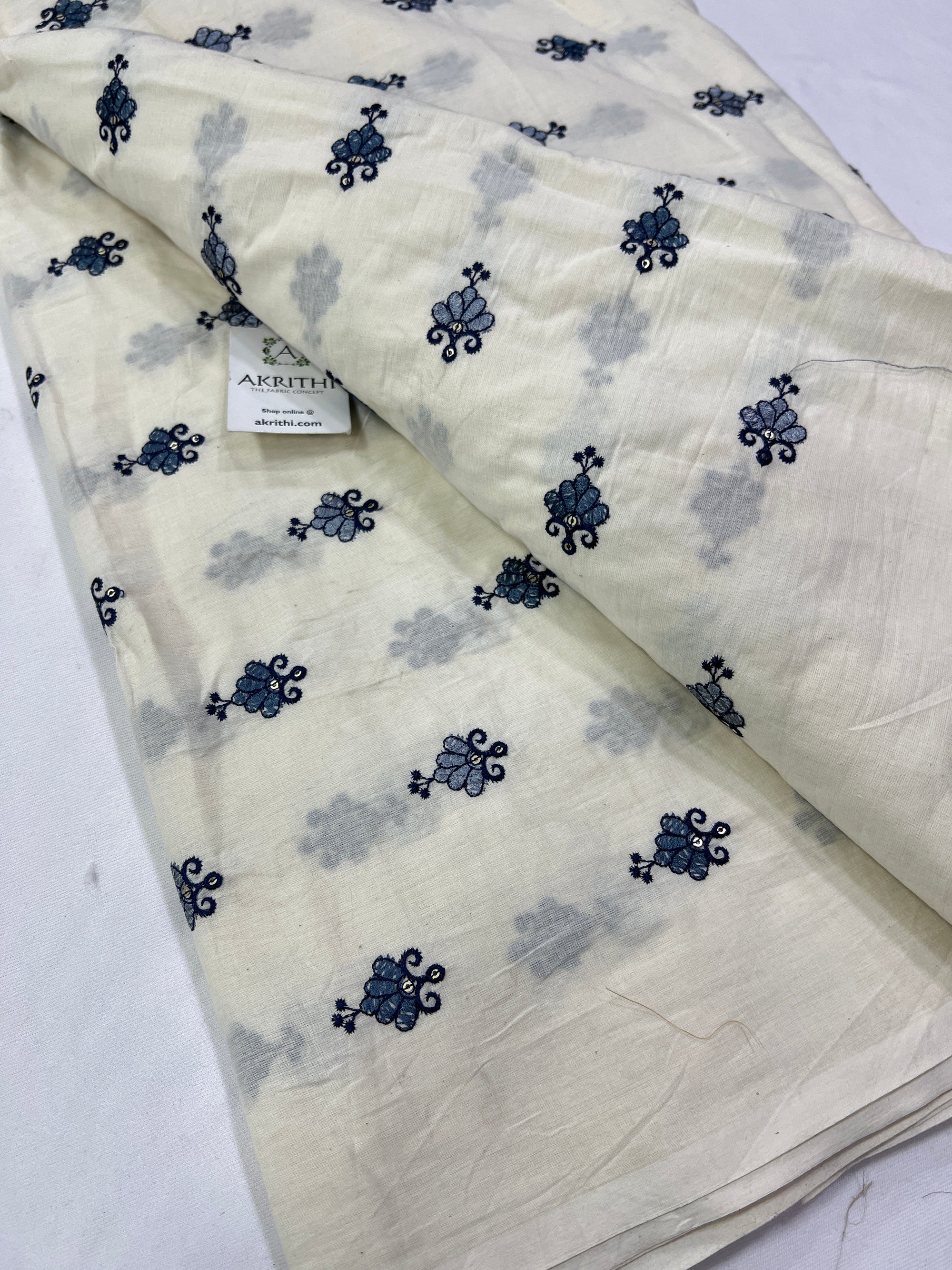 Pure Cotton embroidered fabric