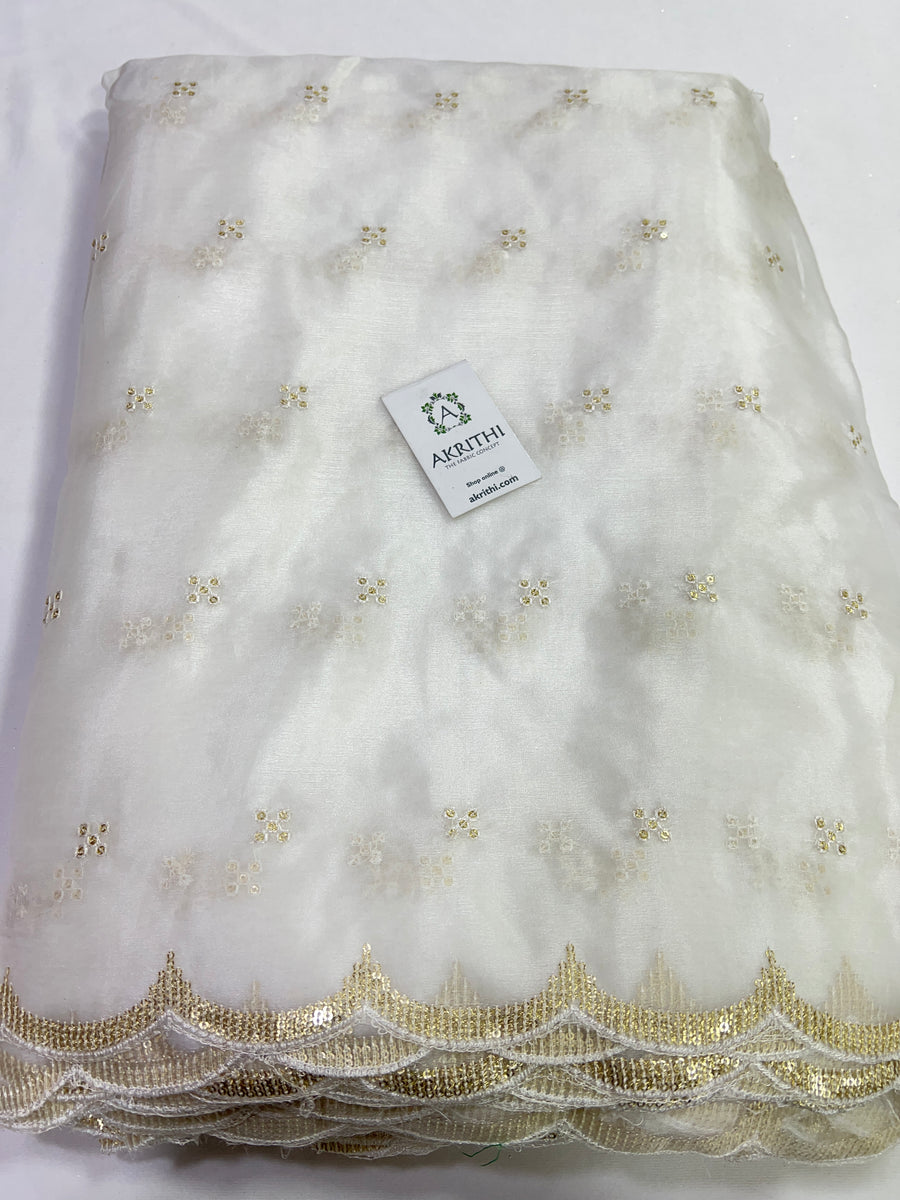 Embroidery on dyeable Organza fabric