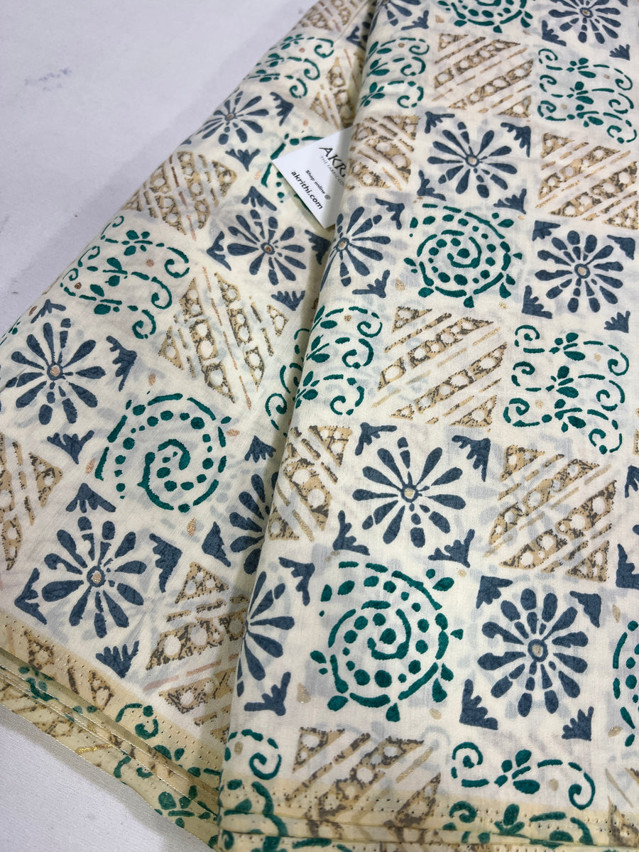 Printed silk fabric