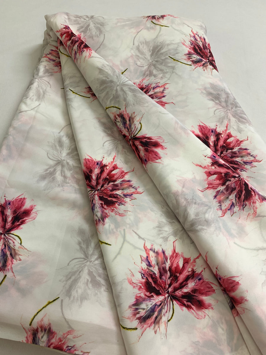 Digital floral Printed crepe fabric